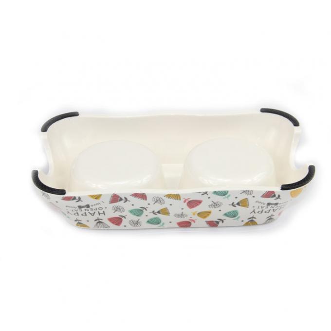 Anti-Skip Silicone Pet Bowl met dubbele roestvrijstalen Bowl 3