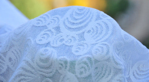 Kwaliteit  White Jacquard Upholstery Fabric Wedding Dress Fabric 57/58" Width LOYAL Brand OEM Fabriek
