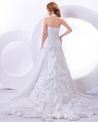 Custom Made Around The Neck Strap Applicates trouwjurk voor birdal, meisjes, vrouwen