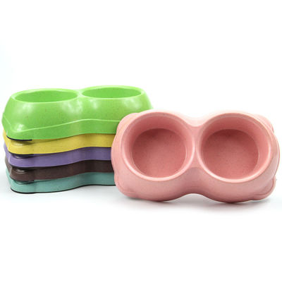 Duurzame dubbel bamboe draagbare hond en kat voedsel kom met de beste prijs