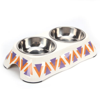 Dubbele schattig roestvrij staal hond schalen Pet Bowl