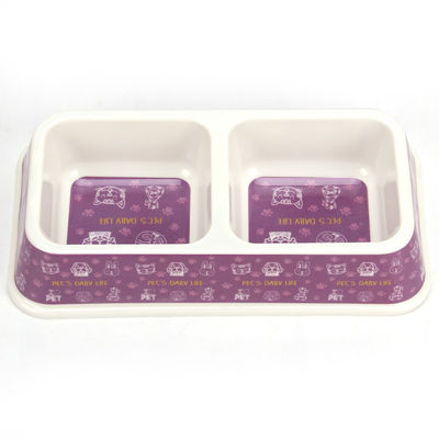 Groothandel Prijs Fabriek Op maat gemaakte dubbele vierkant melamine hond&cat pet bowl