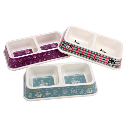 Groothandel Prijs Fabriek Op maat gemaakte dubbele vierkant melamine hond&cat pet bowl